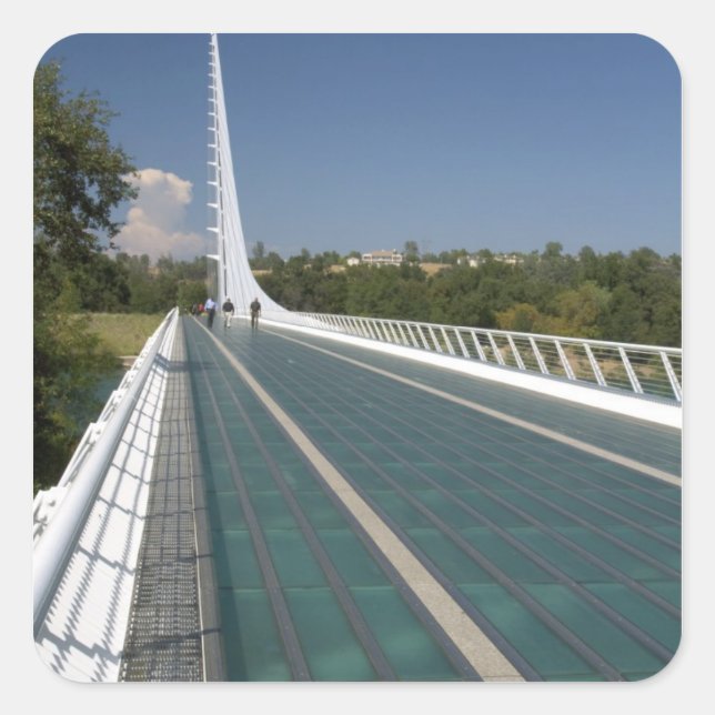 Pegatina Cuadrada El puente del reloj de sol en Turtle Bay (Anverso)