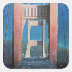 Pegatina Cuadrada El puente Golden Gate 1992