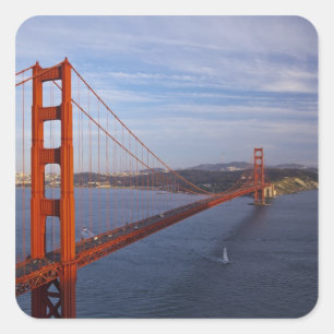 Pegatina Cuadrada El puente Golden Gate desde Marin
