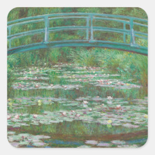 Pegatina Cuadrada El puente japonés Claude Monet