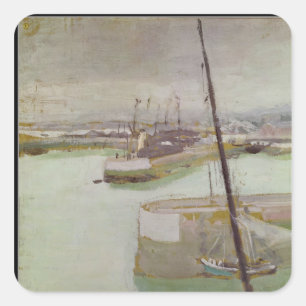 Pegatina Cuadrada El puerto de Honfleur, 1919