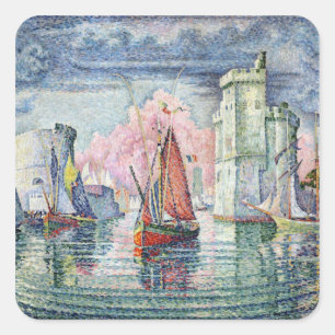 Pegatina Cuadrada El puerto de La Rochelle, 1921