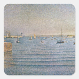 Pegatina Cuadrada El puerto en Portrieux, 1888