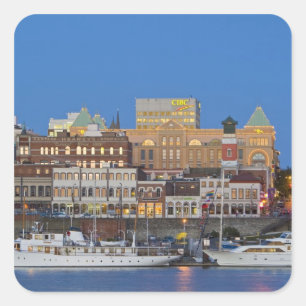 Pegatina Cuadrada El puerto interior en Victoria Columbia Británica