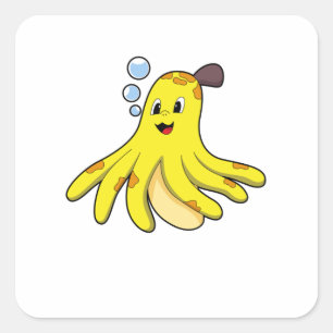 Pegatina Cuadrada El pulpo como banana
