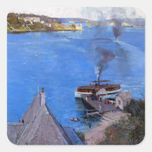 Pegatina Cuadrada El punto de vista de Arthur Streeton McMahon