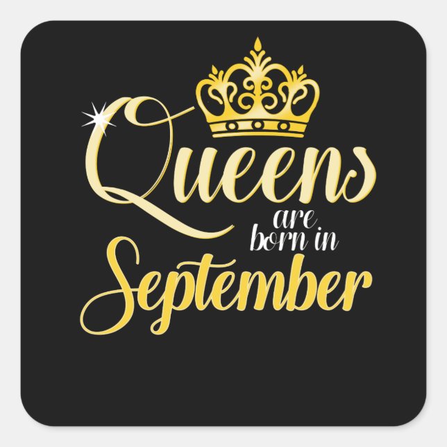 Pegatina Cuadrada El Queens es en septiembre cumpleaños nacido del (Anverso)