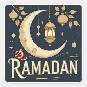 Pegatina Cuadrada El Ramadán capta la luz, el ritmo.