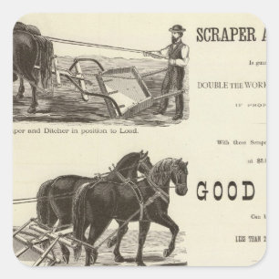 Pegatina Cuadrada El raspador y el Ditcher de Chicago