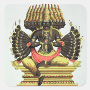 Pegatina Cuadrada El Ravana gigante (litho del color)