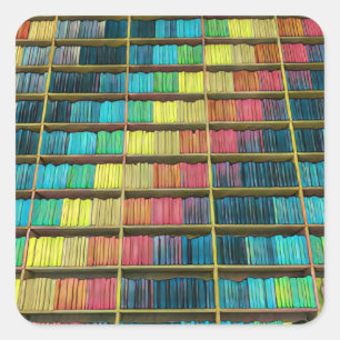 Pegatina Cuadrada El regalo de los amantes de la biblioteca