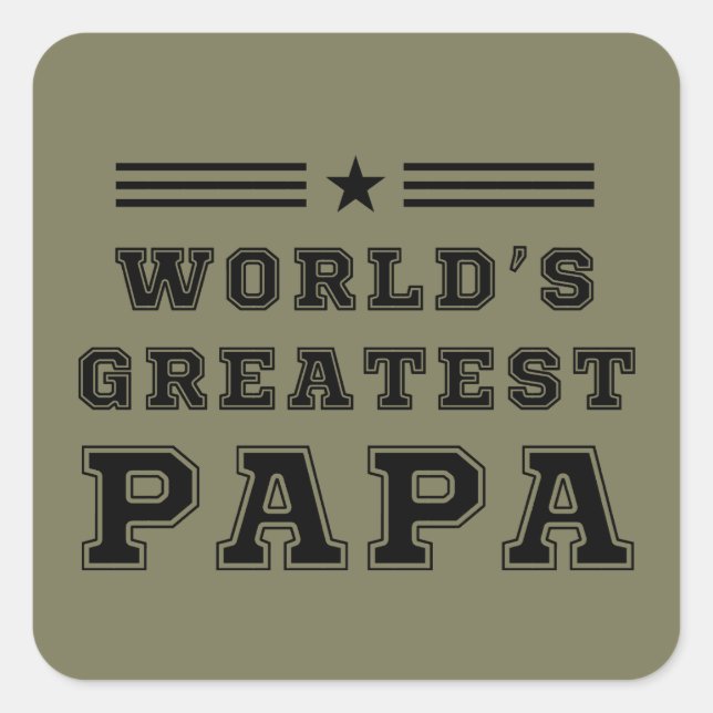 Pegatina Cuadrada El regalo del Día del Padre T-Sh más grande del mu (Anverso)