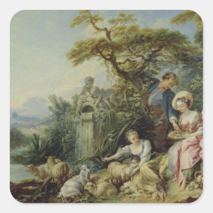 Pegatina Cuadrada El regalo del pastor o, el nido