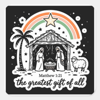 Pegatina Cuadrada El regalo más grande de todos