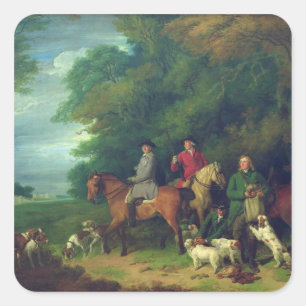 Pegatina Cuadrada El regreso de los tiroteos, siglo XVIII