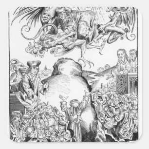 Pegatina Cuadrada El reinado del Antichrist