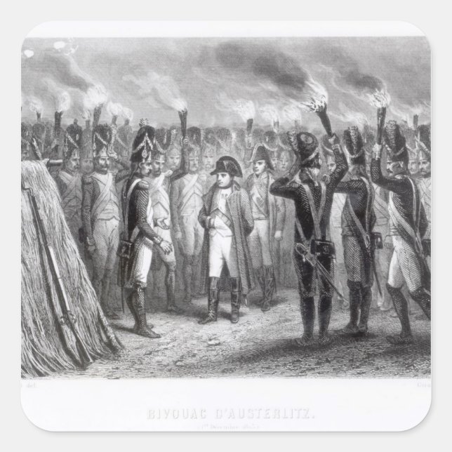 Pegatina Cuadrada El reloj nocturno de Austerlitz (Anverso)