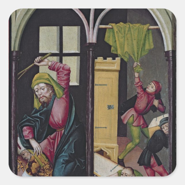 Pegatina Cuadrada El retablo de San Nicolás (Anverso)