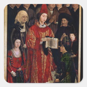 Pegatina Cuadrada El retablo de San Vicente