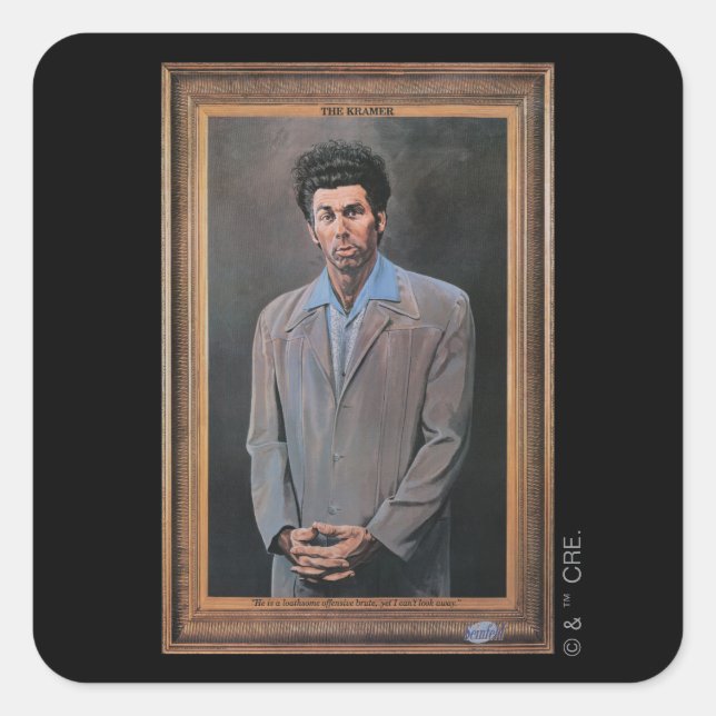 Pegatina Cuadrada El Retrato de Kramer (Anverso)
