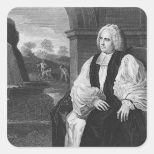 Pegatina Cuadrada El reverendo derecho George Berkeley