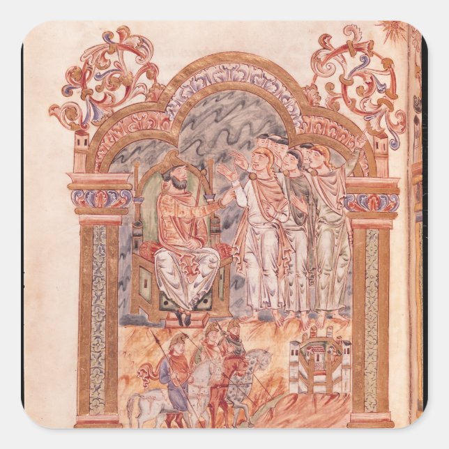 Pegatina Cuadrada El Rey Herodes visitante Magi (Anverso)