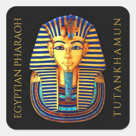 Pegatina Cuadrada El rey Tutankhamun, antiguo faraón egipcio
