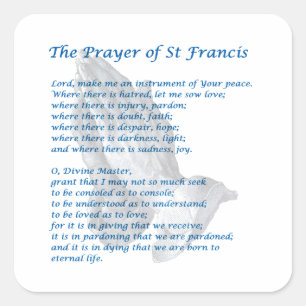Pegatina Cuadrada El rezo de St Francis