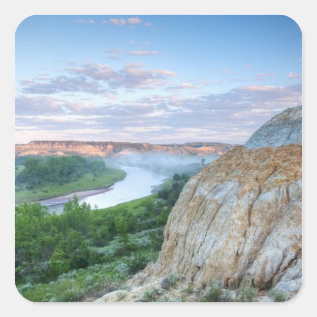 Pegatina Cuadrada El río Misuri en el pequeño (Anverso)