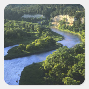 Pegatina Cuadrada El río Niobrara cerca de Valentine Nebraska