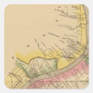 Pegatina Cuadrada El río Ohio y valle superiores