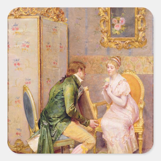 Pegatina Cuadrada El Rosa (Anverso)