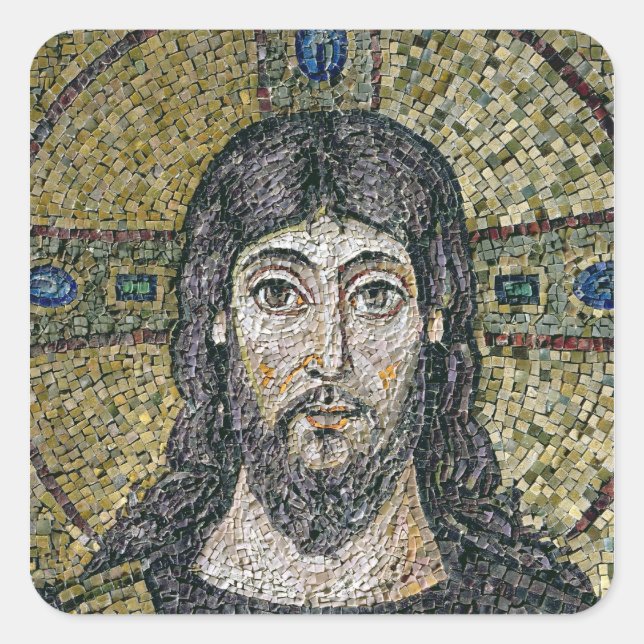 Pegatina Cuadrada El rostro de Cristo (Anverso)