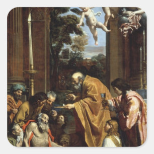 Pegatina Cuadrada El sacramento pasado de St Jerome, 1614