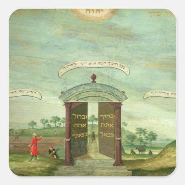 Pegatina Cuadrada El sacrificio de Isaac (Anverso)