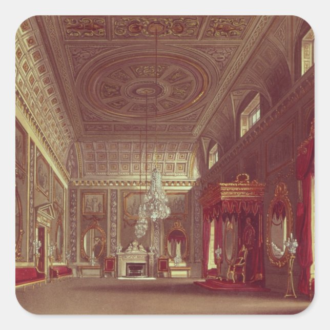 Pegatina Cuadrada El Saloon, Palacio de Buckingham (Anverso)
