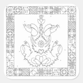 Pegatina Cuadrada El saltamontes - Sarah Fielke BOM 2018