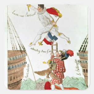 Pegatina Cuadrada El salto pasado de un gran hombre, 1815