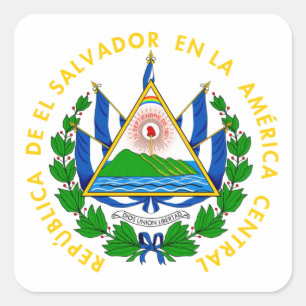 Pegatina Cuadrada El Salvador - emblema/bandera/escudo de
