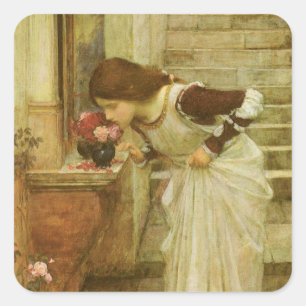 Pegatina Cuadrada El santuario de John William Waterhouse