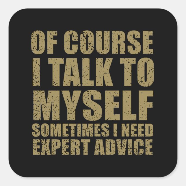 Pegatina Cuadrada El sarcasmo del humor sarcástico del eslogan (Anverso)