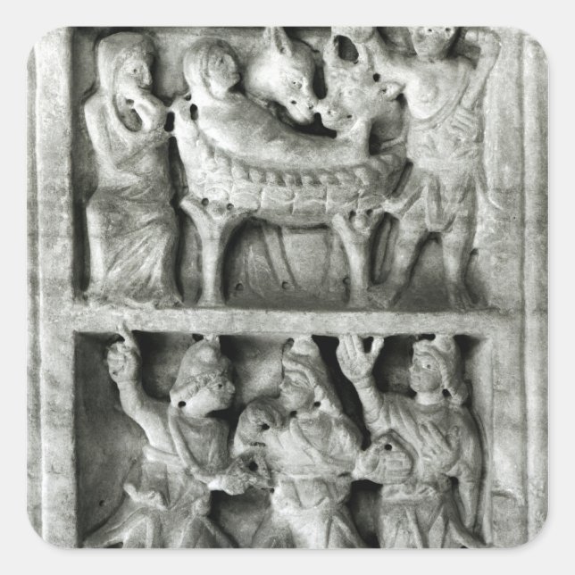 Pegatina Cuadrada El Sarcófago de la Natividad (Anverso)