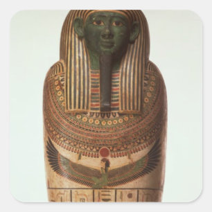 Pegatina Cuadrada El sarcófago de Psamtik I (664-610 A.C.) tarde po