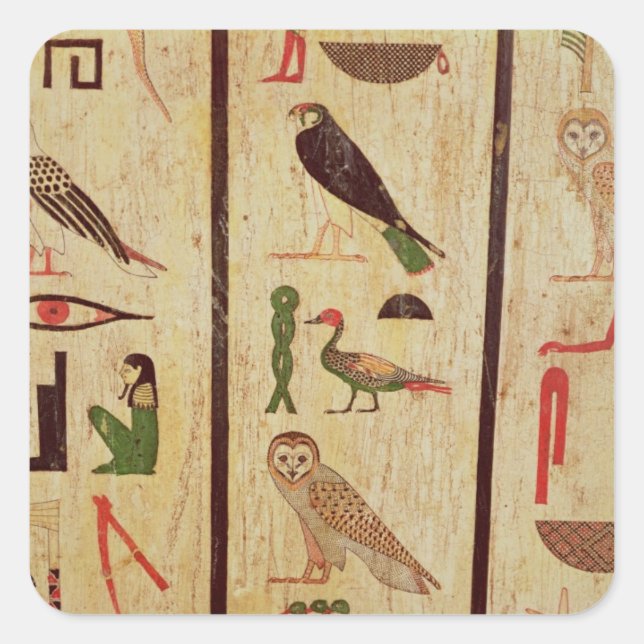 Pegatina Cuadrada El sarcófago de Psamtik I (664-610 AC) detalle o (Anverso)