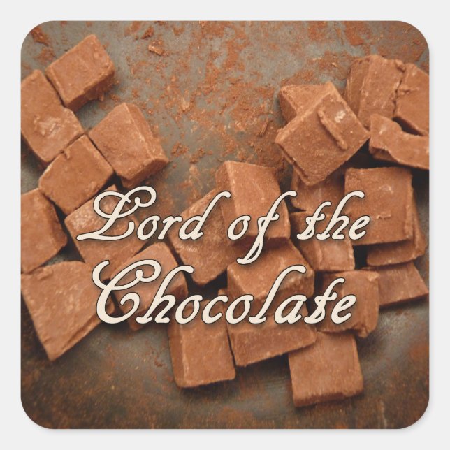 Pegatina Cuadrada El Señor del Chocolate (Anverso)