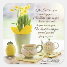 Pegatina Cuadrada El Señor Te Bendice Los Números 6:24-26 Verso De L