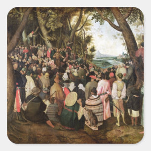 Pegatina Cuadrada El sermón de St. John el Bautista