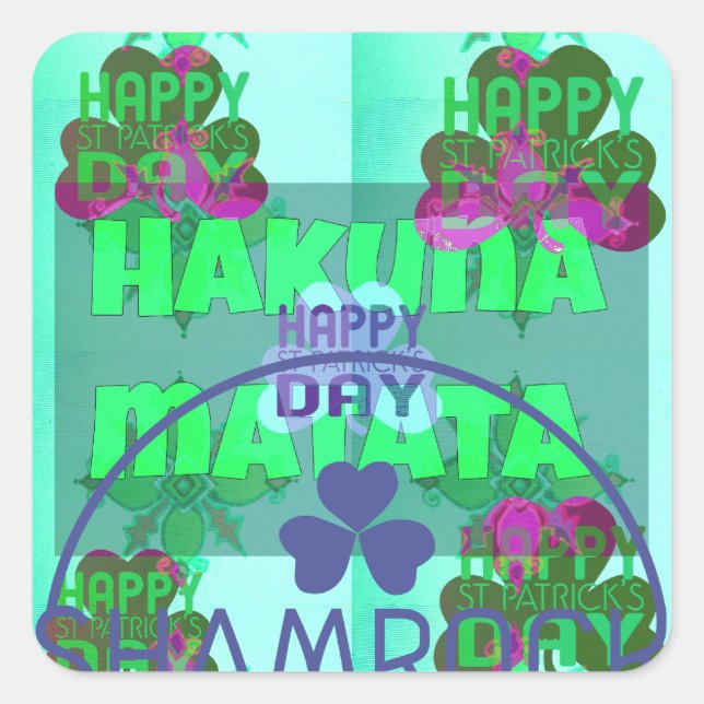 Pegatina Cuadrada El shamrock festivo que cautiva la floral de San P (Anverso)
