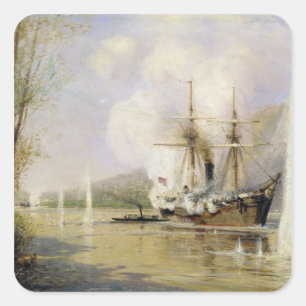 Pegatina Cuadrada El 'Shutka', destructor ruso