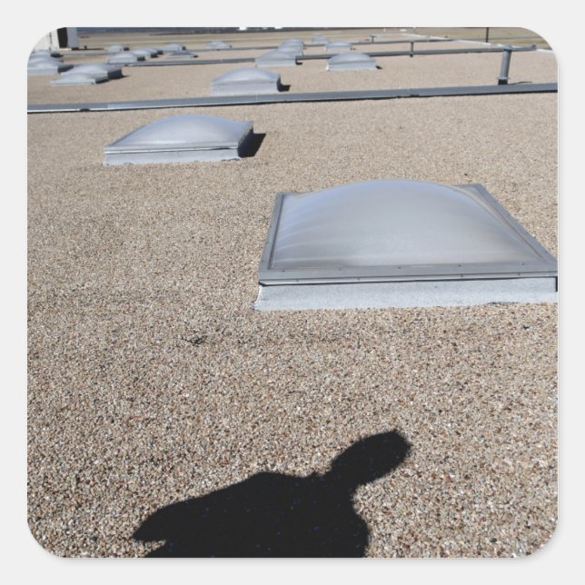 Pegatina Cuadrada El sistema de iluminación solar diurna (Anverso)